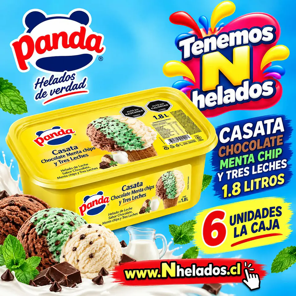 Cassatta menta chips panda 1.8 Lt x6unid 1