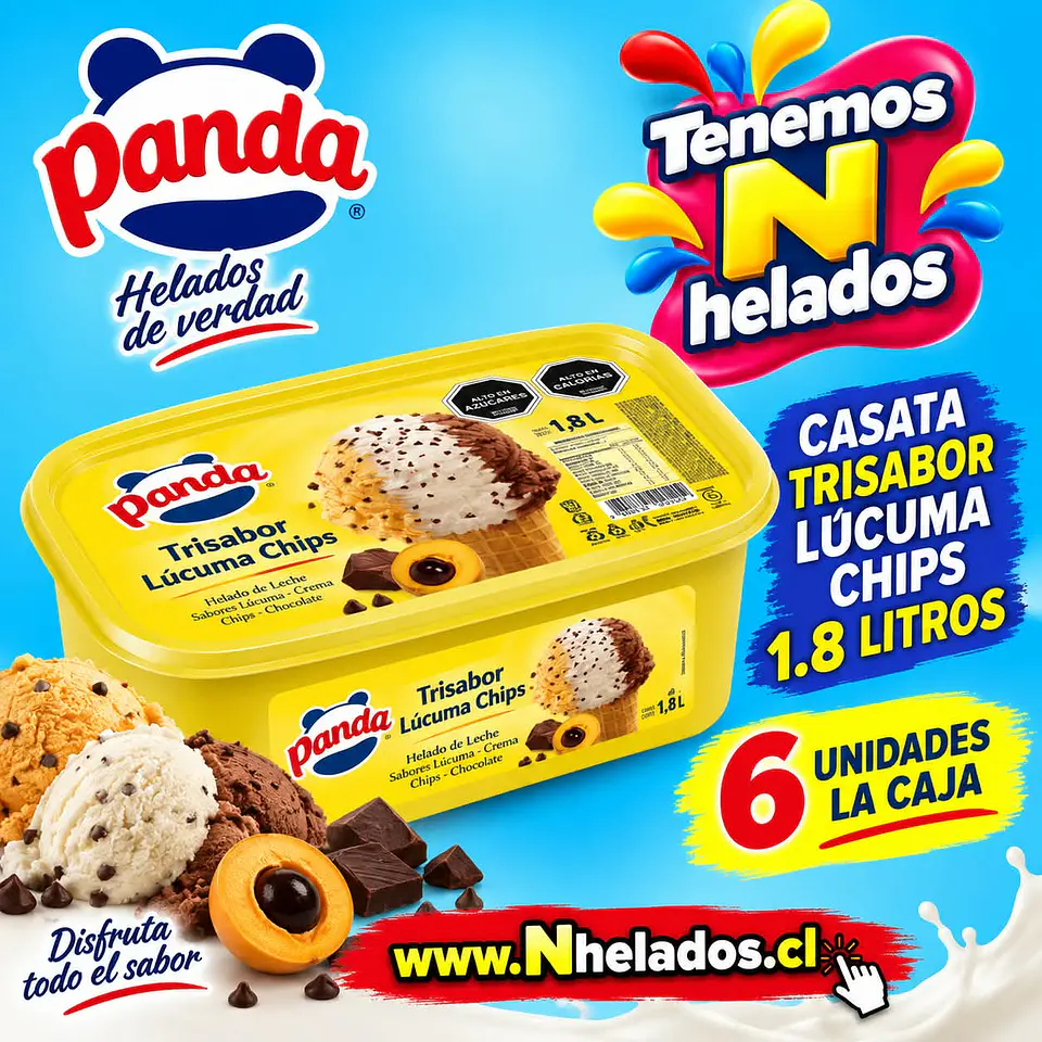 Cassatta trisabor luc/choc/chips 1.8 Lt x6unid 1