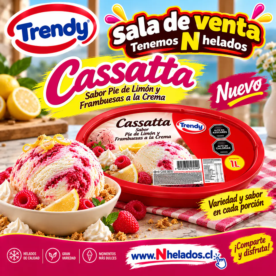 Cassatta pie de limón/frambuesa 1Lt x6unid 1