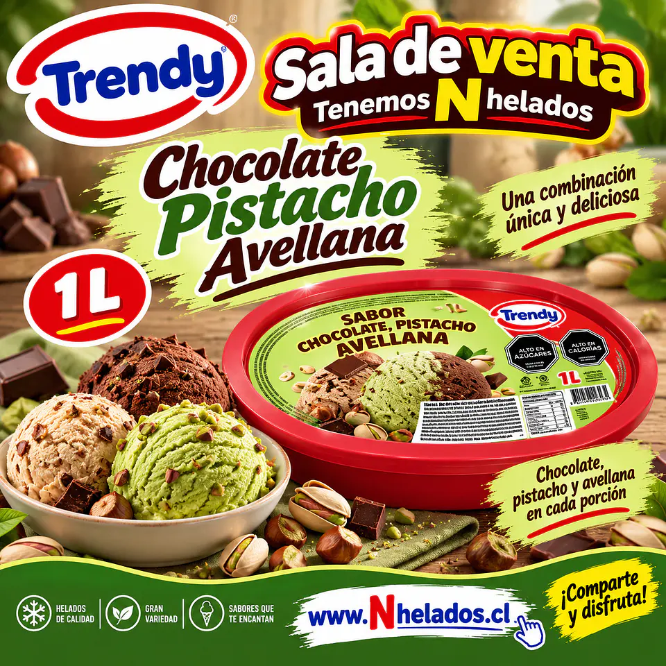Cassatta chocolate pistacho 1lt x6unid 1