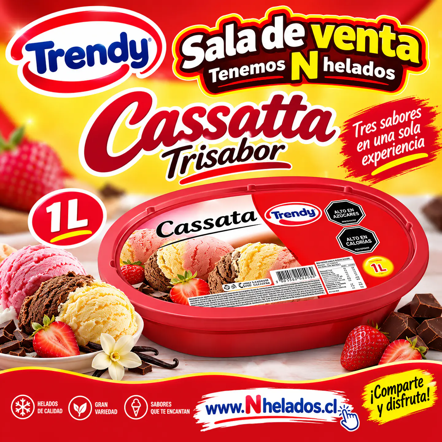 Cassatta trisabor trendy 1lt x6unid 1