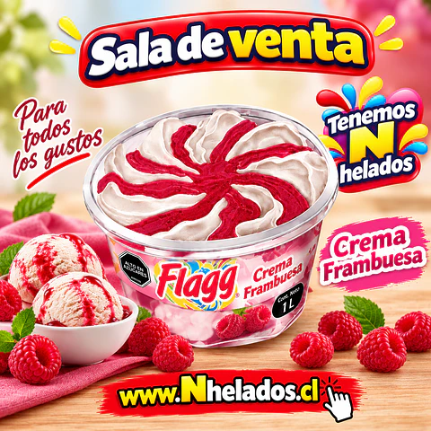 Flagg crema frambuesa trendy x12unid