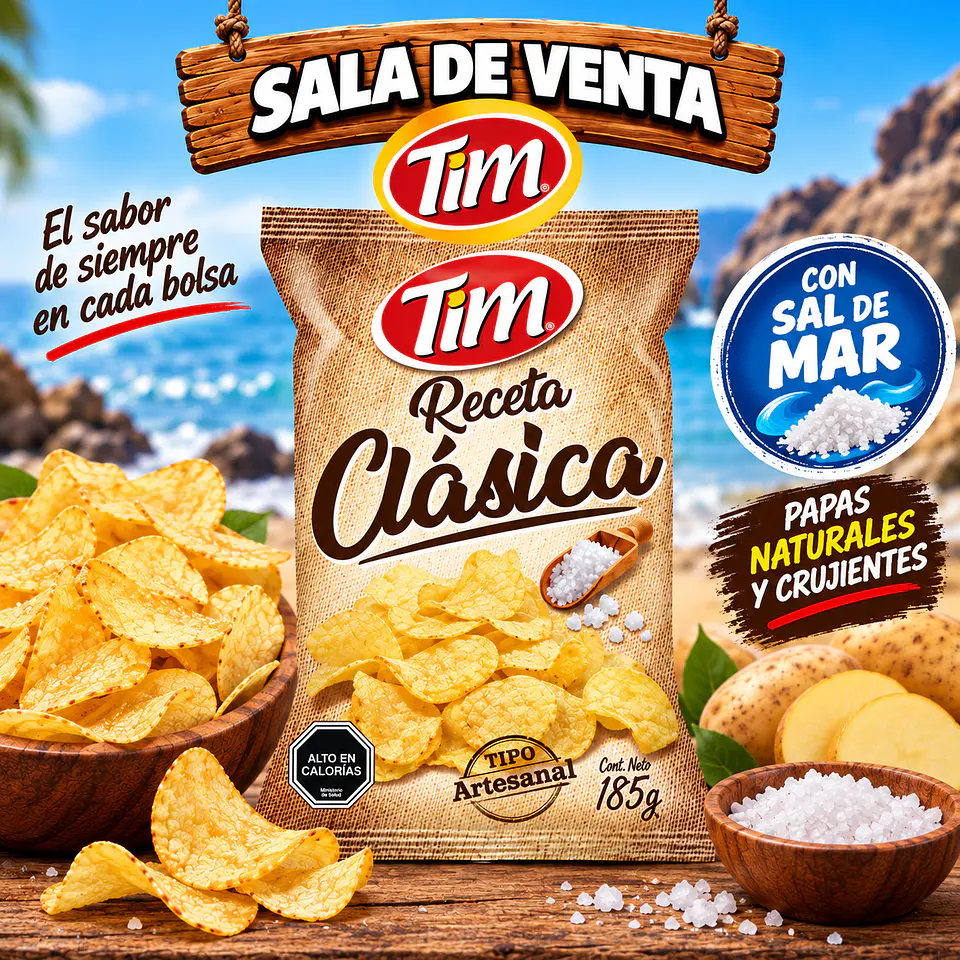 Papas clásica sal de mar 185gm 1