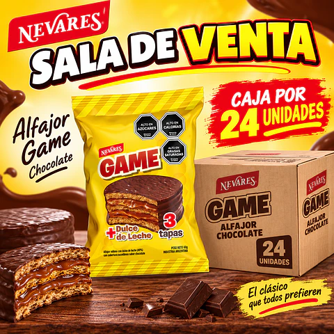 Alfajor game chocolate x24