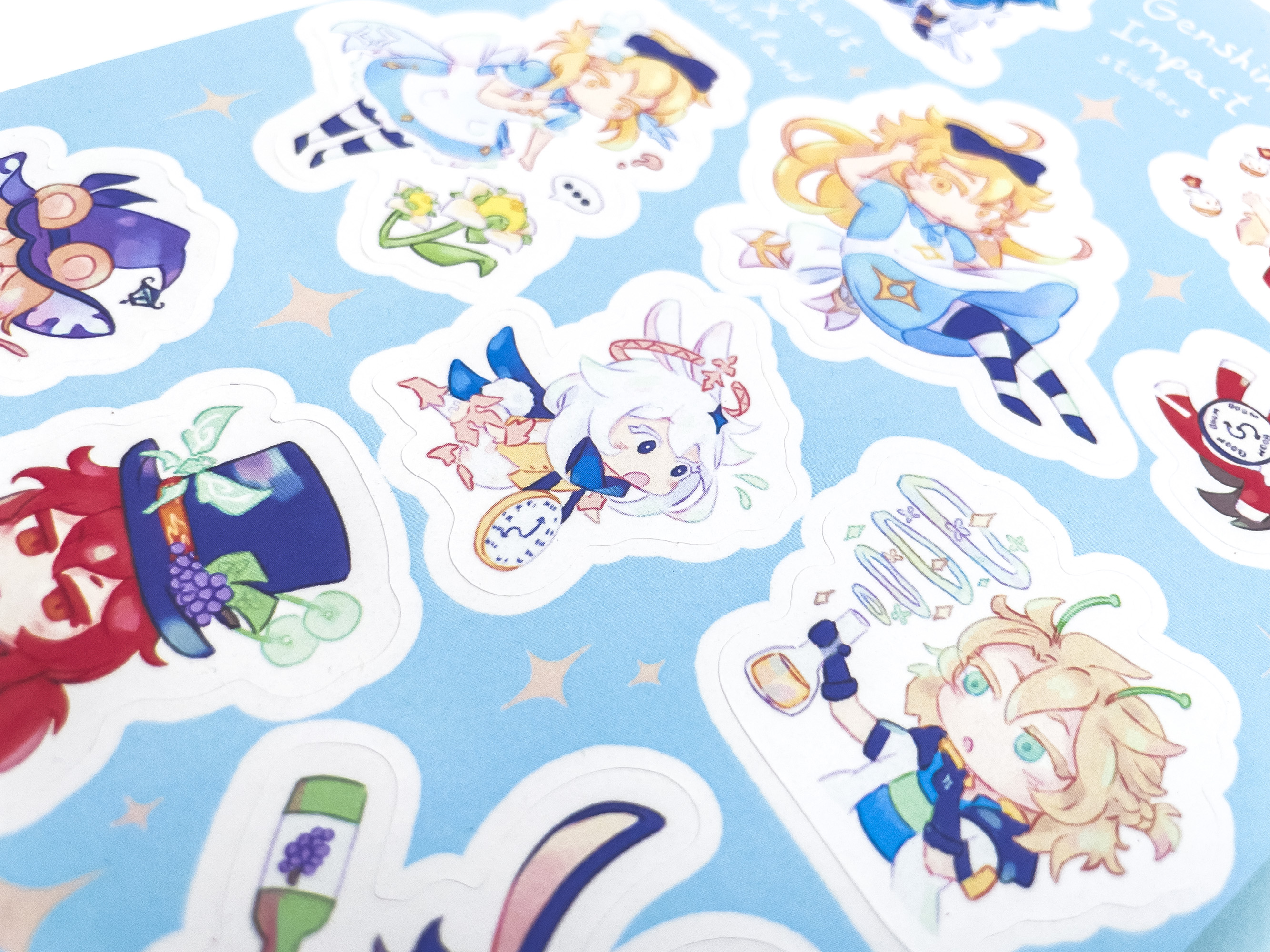 Mondstadt x Wonderland Sticker Sheet // Genshin Impact 4