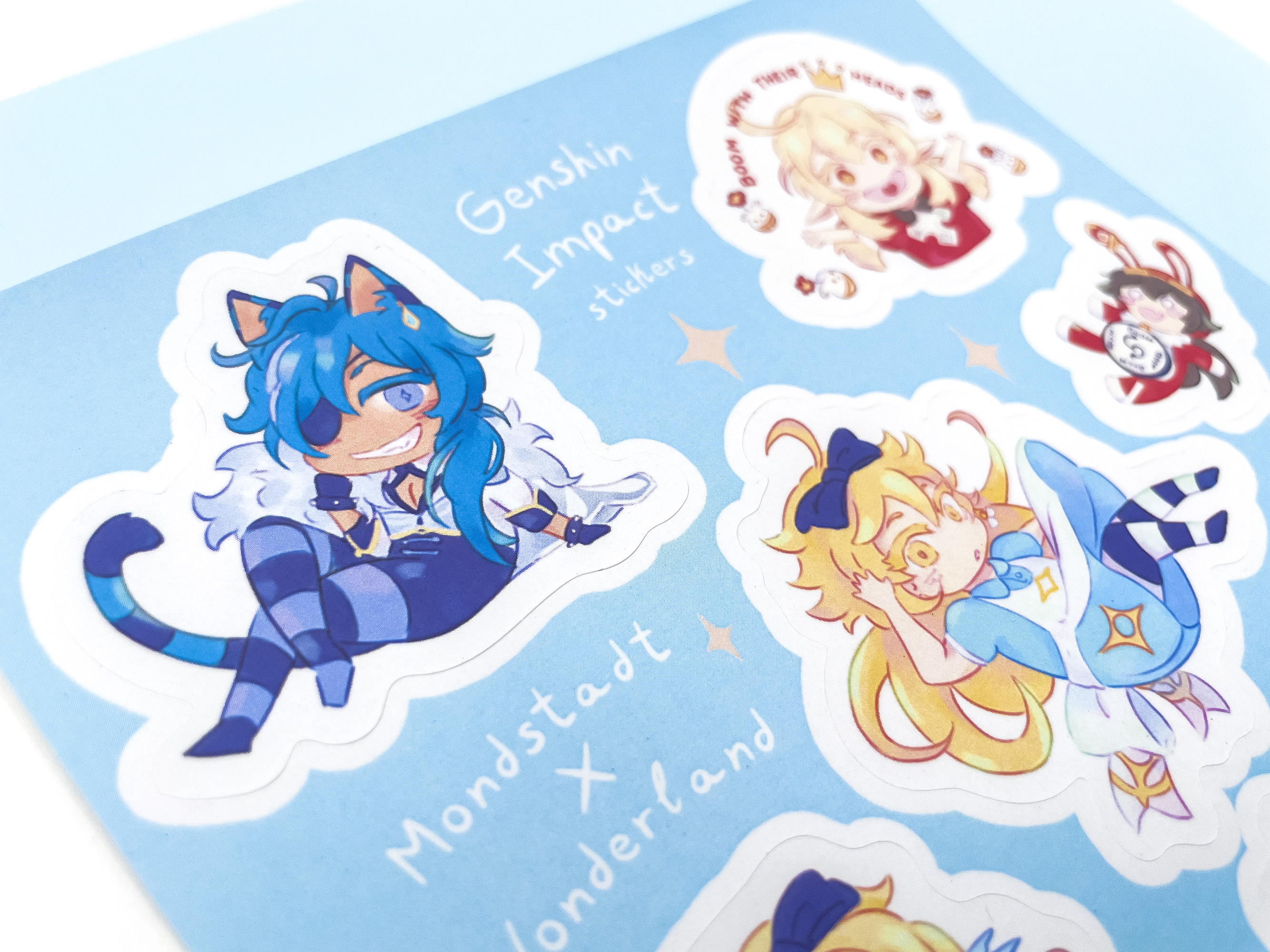 Mondstadt x Wonderland Sticker Sheet // Genshin Impact 5