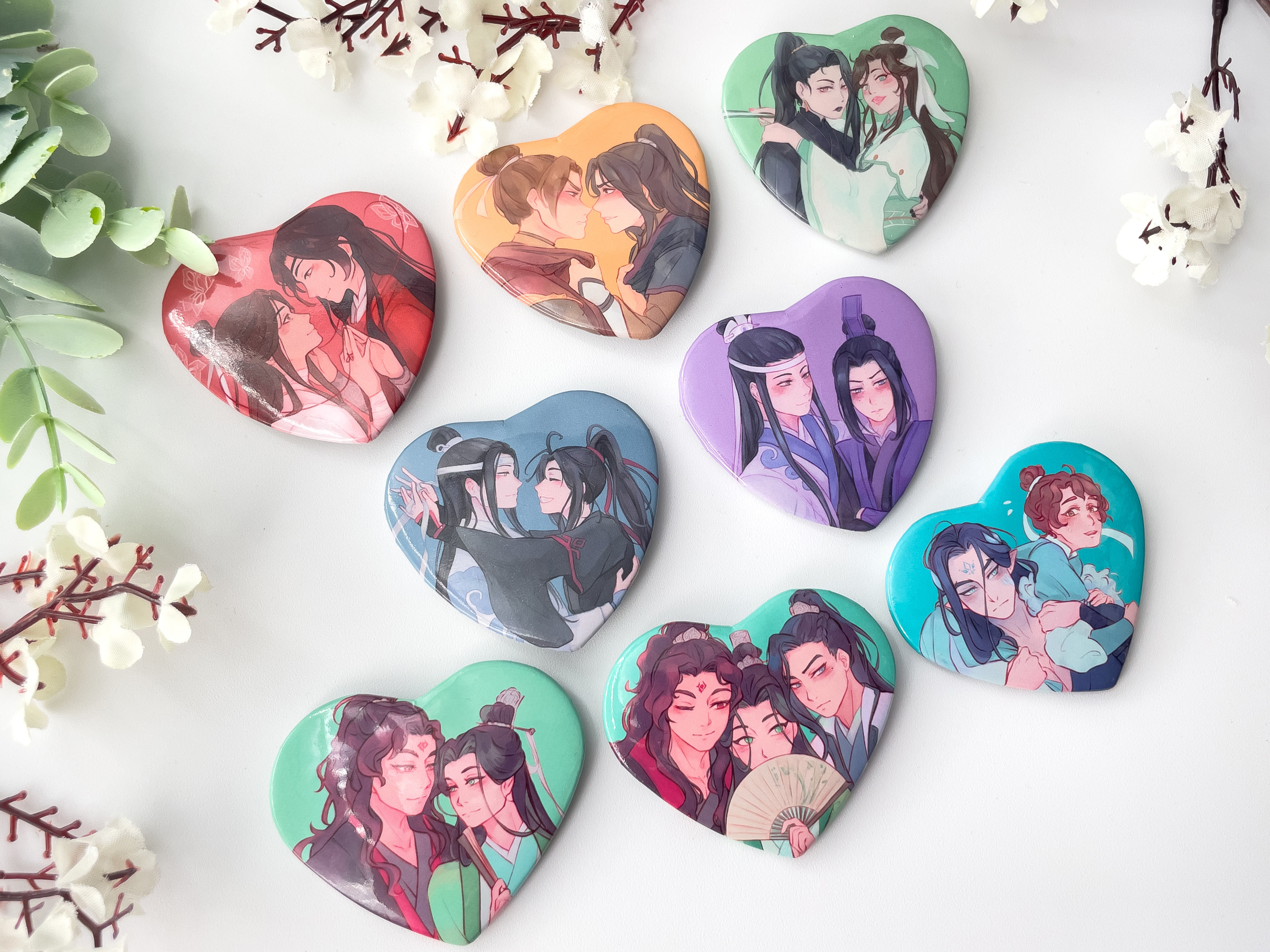 Danmei Heart Pins // TGCF // MDZS // SVSSS