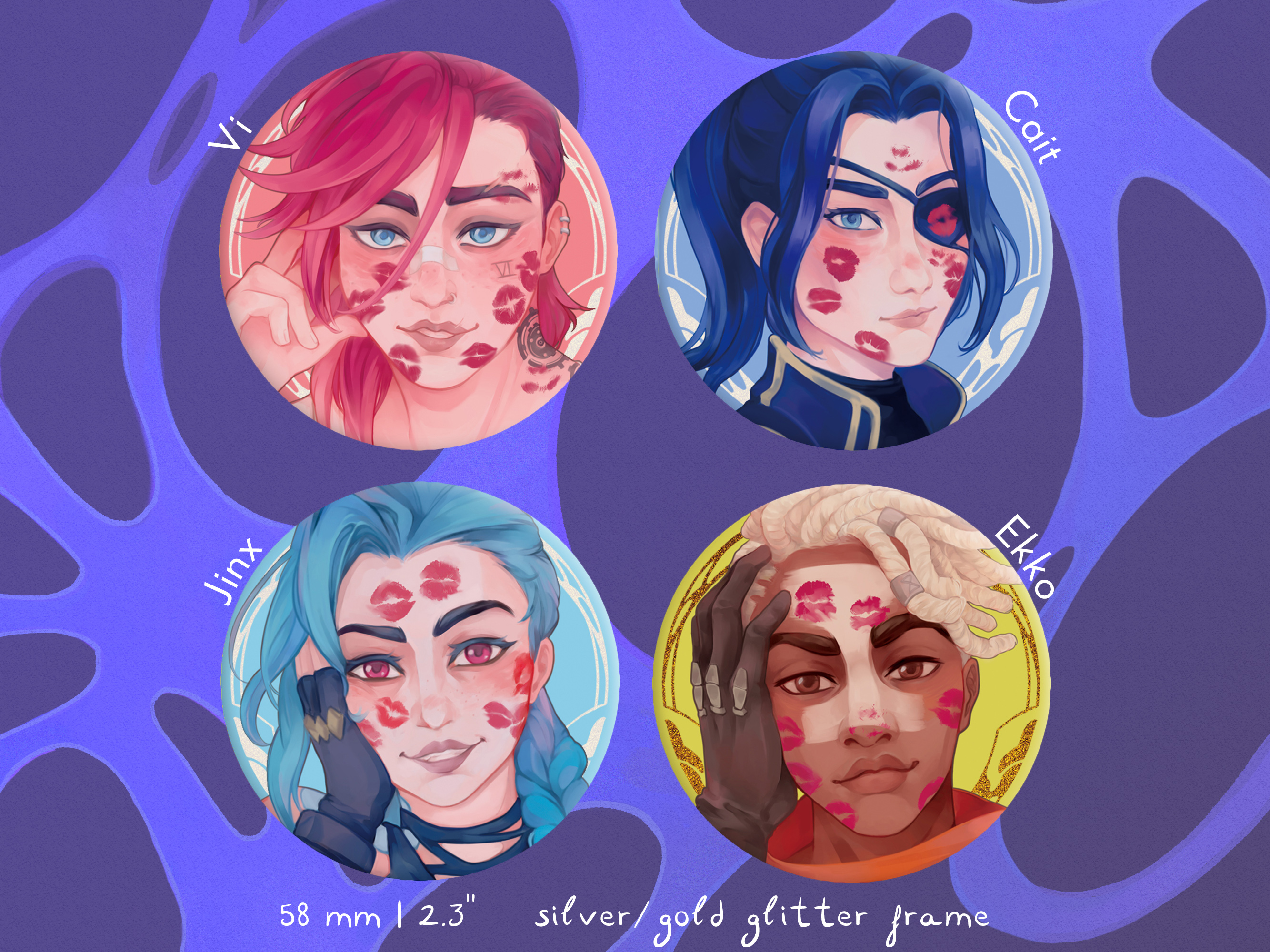 Arcane Kisses button pins 3