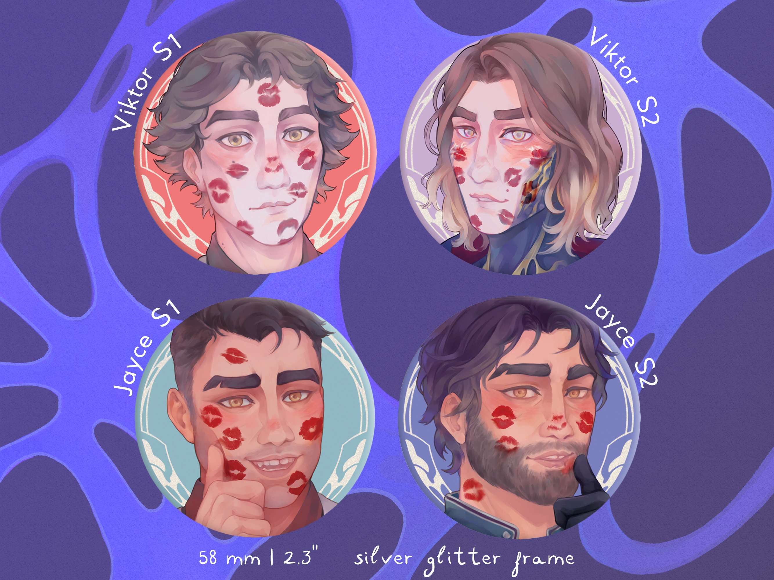 Arcane Kisses button pins