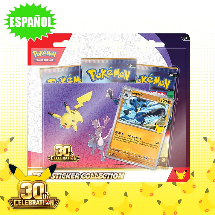 TECH STICKER COLLECTION Lucario 30° Aniversario ESPAÑOL [PREVENTA-16/09] 1