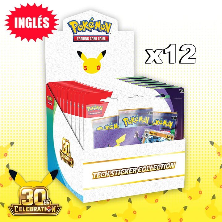 TECH STICKER COLLECTION 30th Celebration (Display de 12 stickers sellado) 1