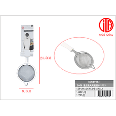 G0107 Colador de malla para cocina, utensilios de cocina prácticos, tamiz para harina 24.5