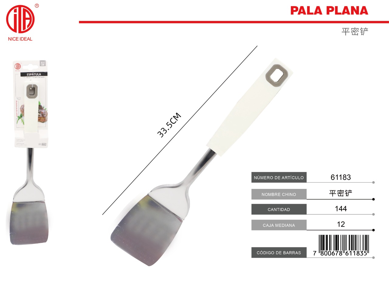 D0023 Espátula de Cocina de Acero Inoxidable Mango De Plástico BLANCO  1