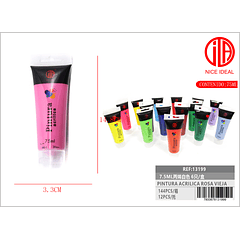  6 pintura acrílica 75ml (Rosa) 