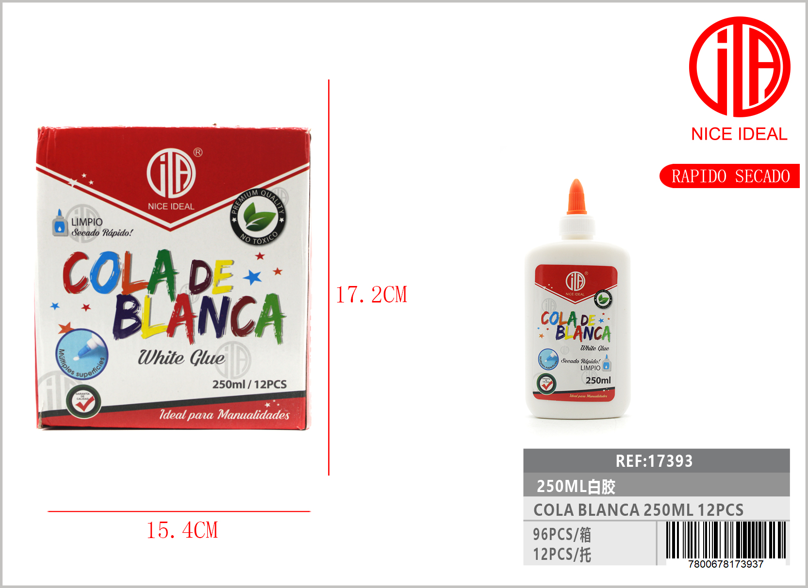 Cola o pegamento Blanco 250ml 12psc 1