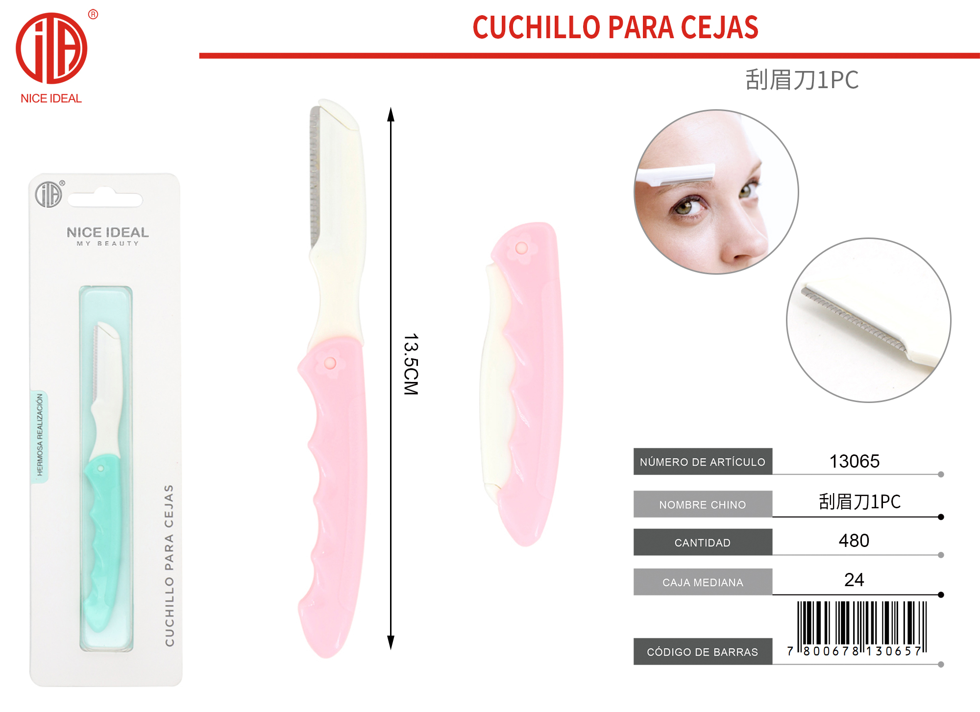 DEPILADOR PARA LAS CEJAS 13.5 CM  1