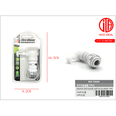 GRIFO DISFUSOR ARTICULADO BLANCO 1/2 DIAMETRO 1PC