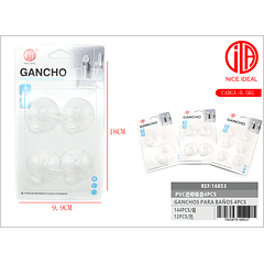 GANCHOS TRANSPARENTES MULTIFUNCIÓN 4PCS