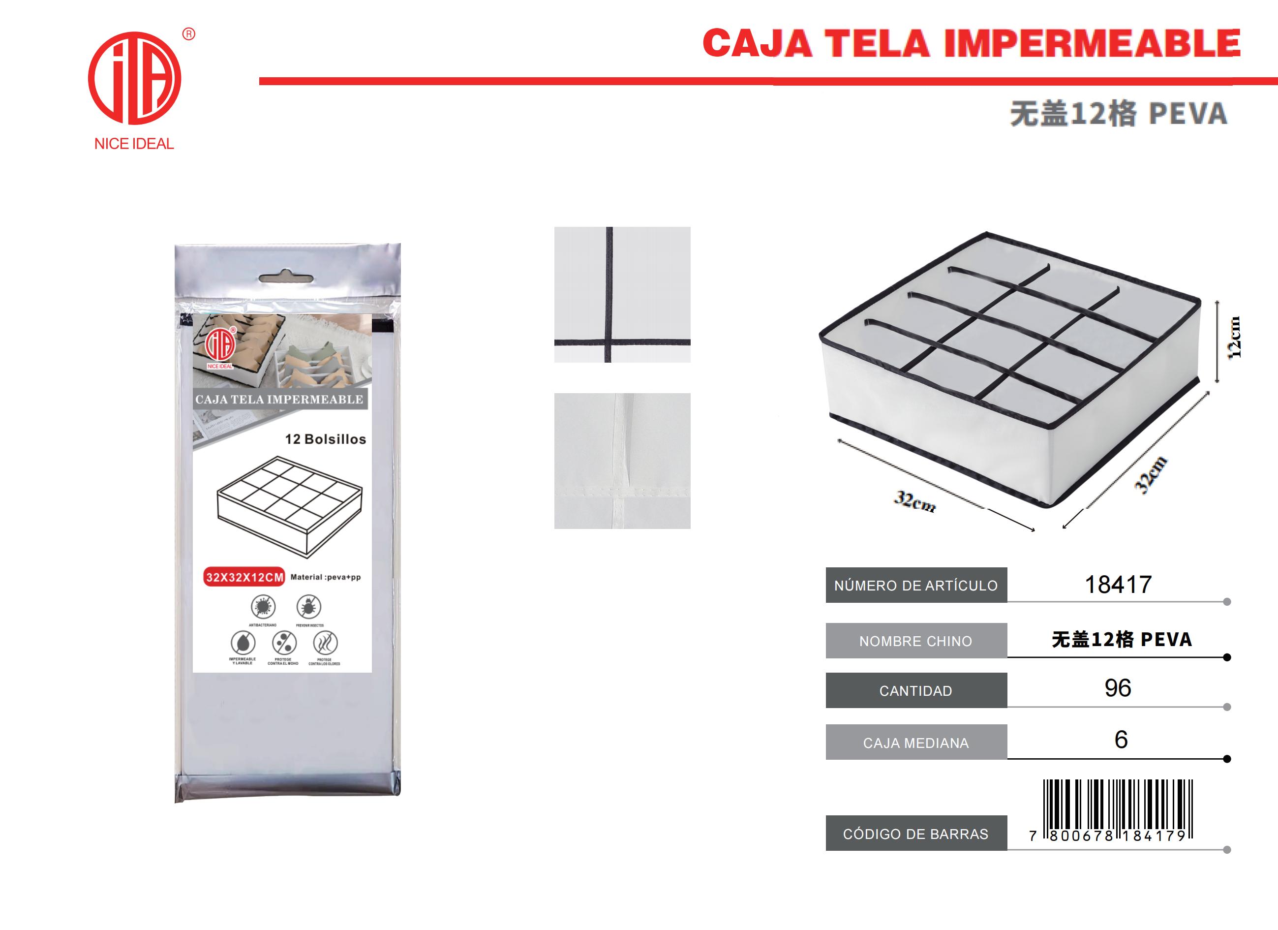 CAJA DE TELA IMPERMEABLE CON  COMPARTIMIENTOS  2