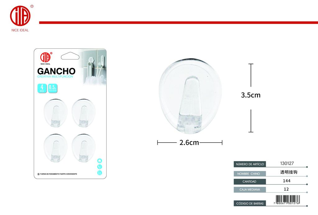 Gancho transparente 4PCS 1