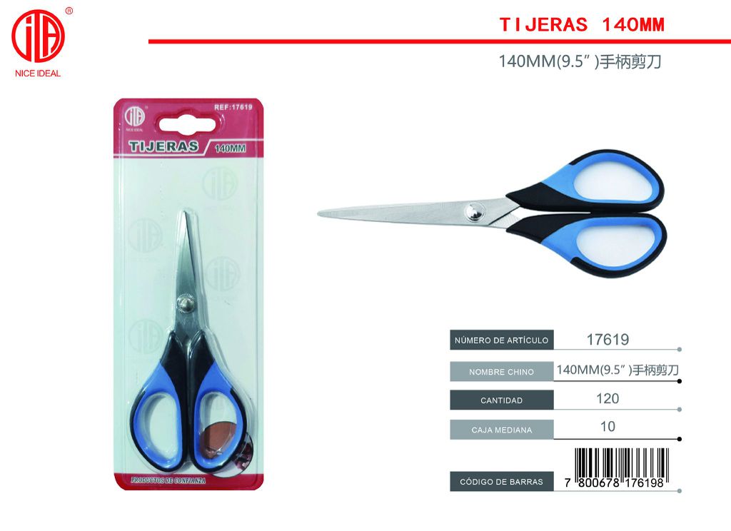 TIJERAS DE MANGO DE 140 MM (5 5 ) - AZUL - NEGRO 140MM(5.5) tijera con mango - azul negro 1