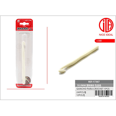 Ganchillo plástico blanco lechoso 10.0mm