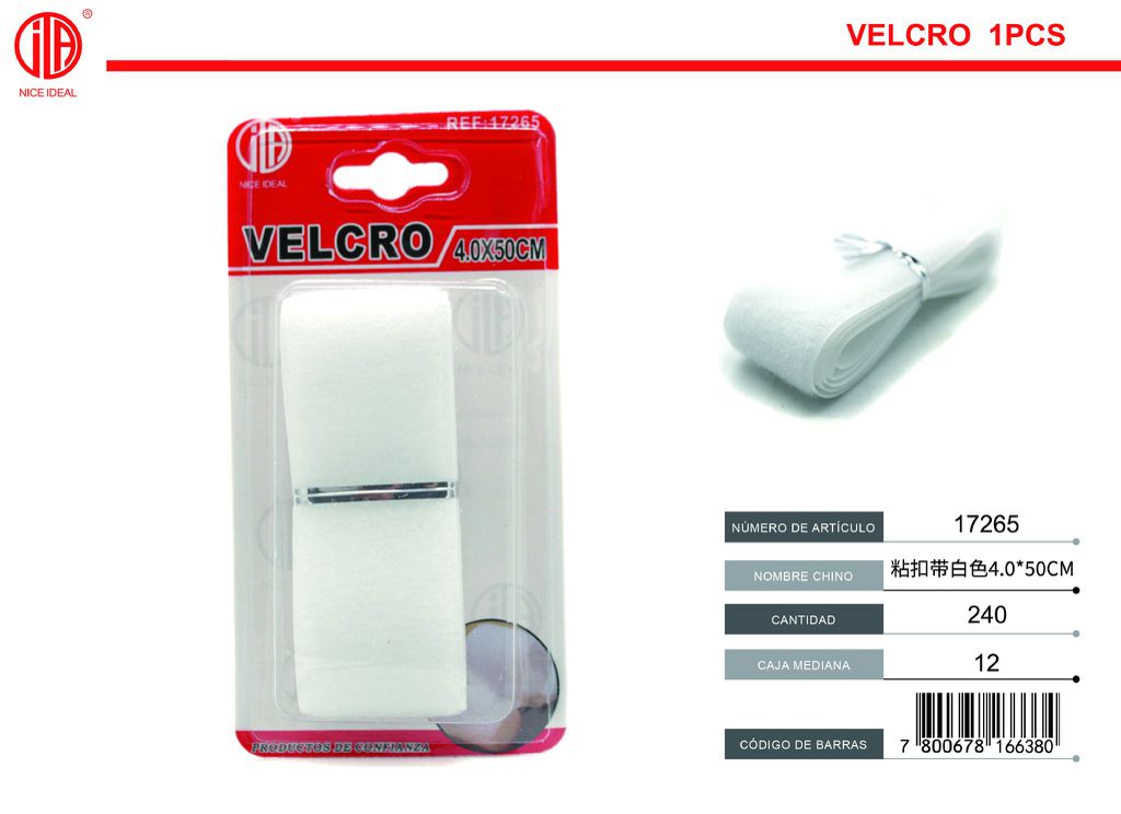 Velcro blanco 4.0*50CM 1