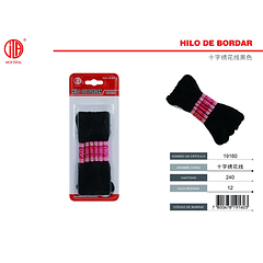 Hilo para bordar cruz negro 6PCS