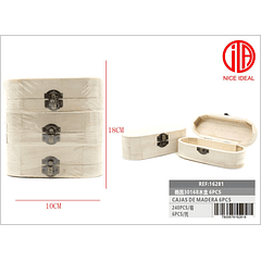 Caja de madera ovalada 30168