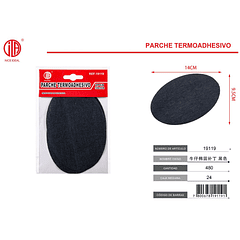 parche 14*9.5CM denim parche ovalado negro