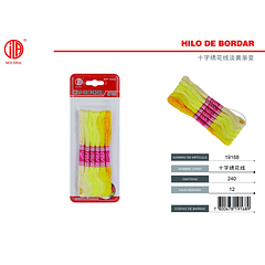 Hilo para bordar en cruz degradado amarillo claro 6PCS