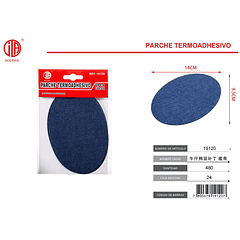 parche 14*9.5CM parche denim ovalado azul marino