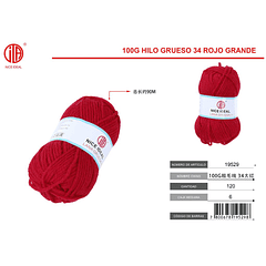 100g lana gruesa 34 rojo