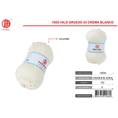 100g lana gruesa 43 blanco leche