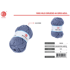 100g lana gruesa 44 azul gris