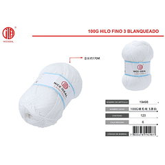 Hilo de lana fina 100g 3 blanqueados