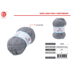 100g lana fina 4 gris medio