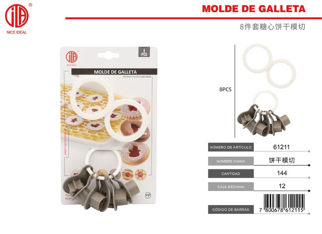 MOLDE DE GALLETAS CN Juego de galletas de azúcar troqueladas 8 piezas - gráfico 1