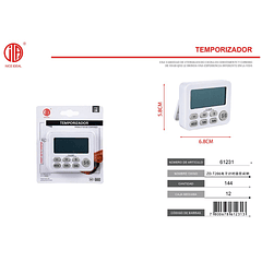 Tempolizador recordatorioZD-T206 Temporizador Electrónico con Reloj Despertador