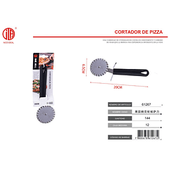 Cortapizza Cuchillo para Pizza con Rueda de Flor y Mango Redondo Negro