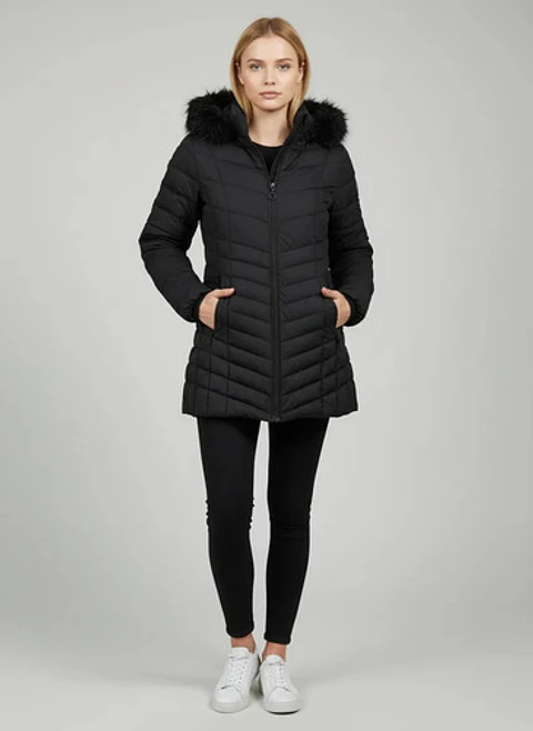 Parka O Chaqueta Larga De Dama Negras Impermeable Térmico