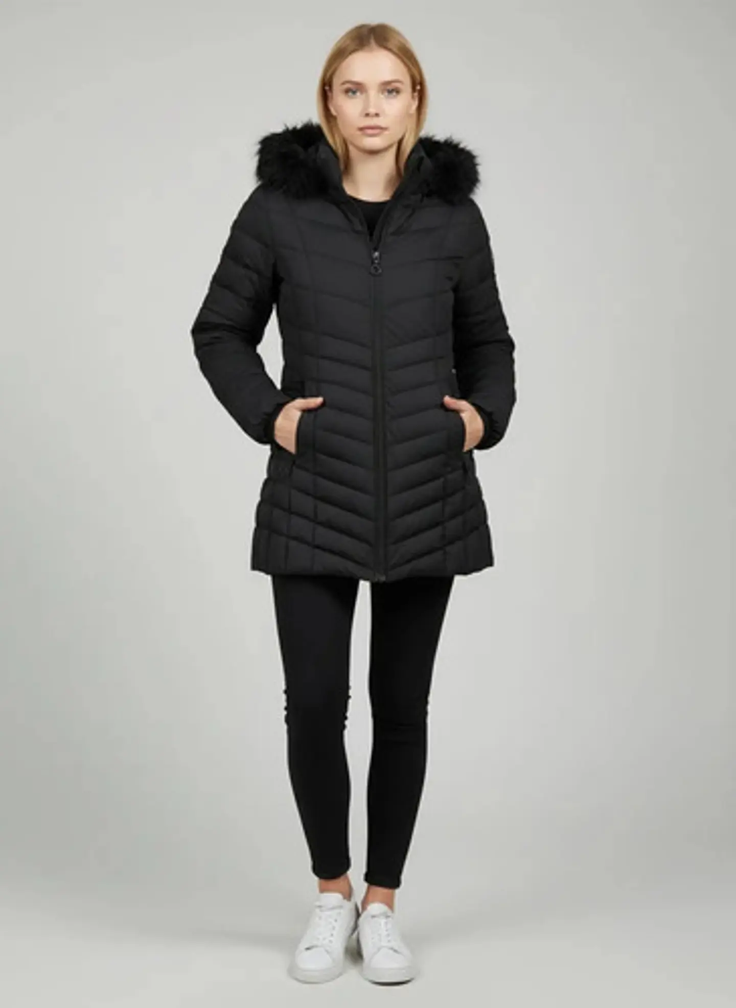 Parka O Chaqueta Larga De Dama Negras Impermeable Térmico 2