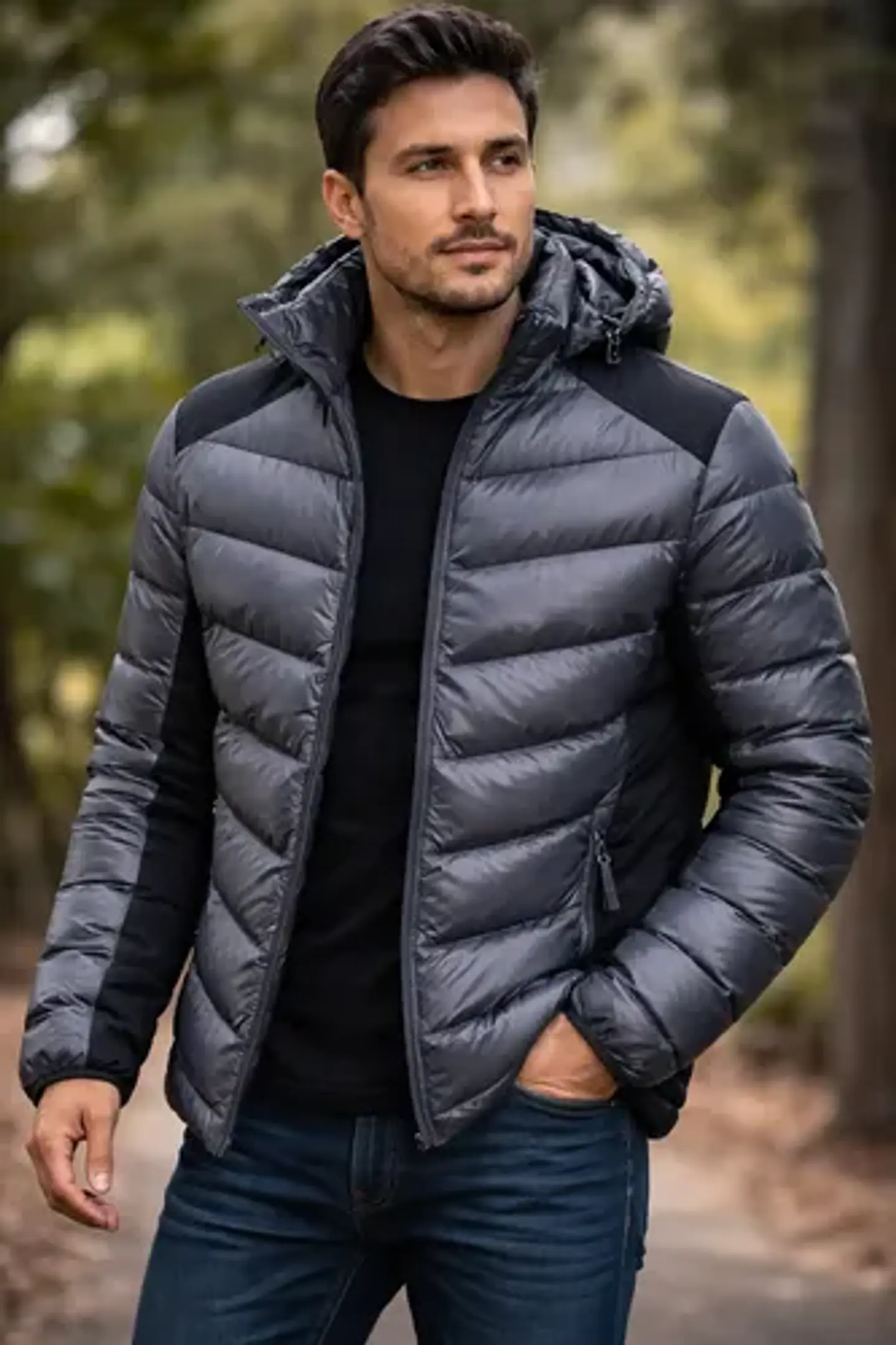 Chaqueta Hombre Engomada Con Chiporro 6