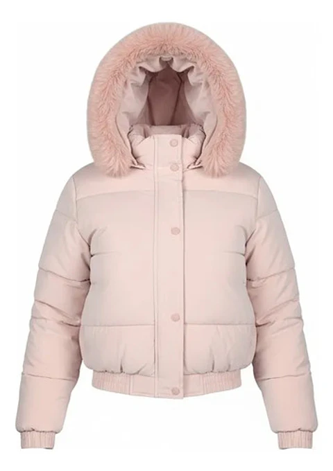 Chaqueta Puffa De Mujer Impermeable Con Piel