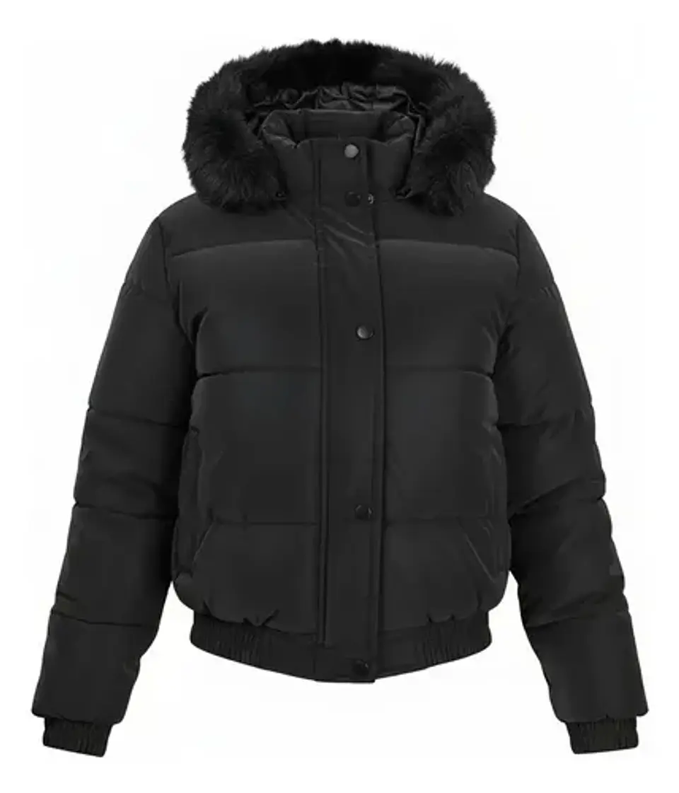 Chaqueta Puffa De Mujer Impermeable Con Piel 3