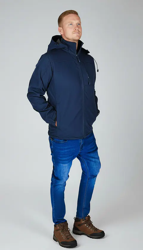 Chaqueta Softshell Hombre Con Micro Polar Gorro Desmontable