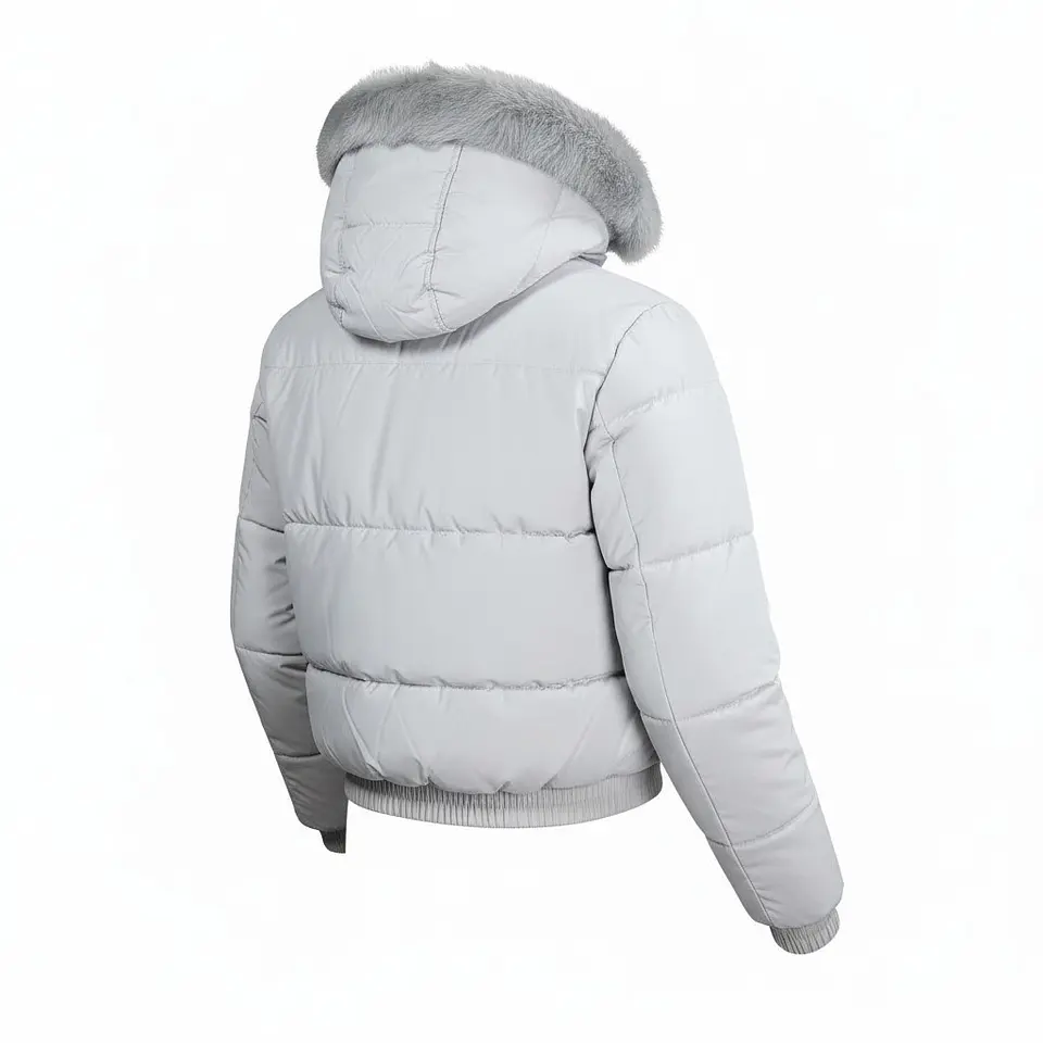Chaqueta Puffa De Mujer Impermeable Con Piel 8