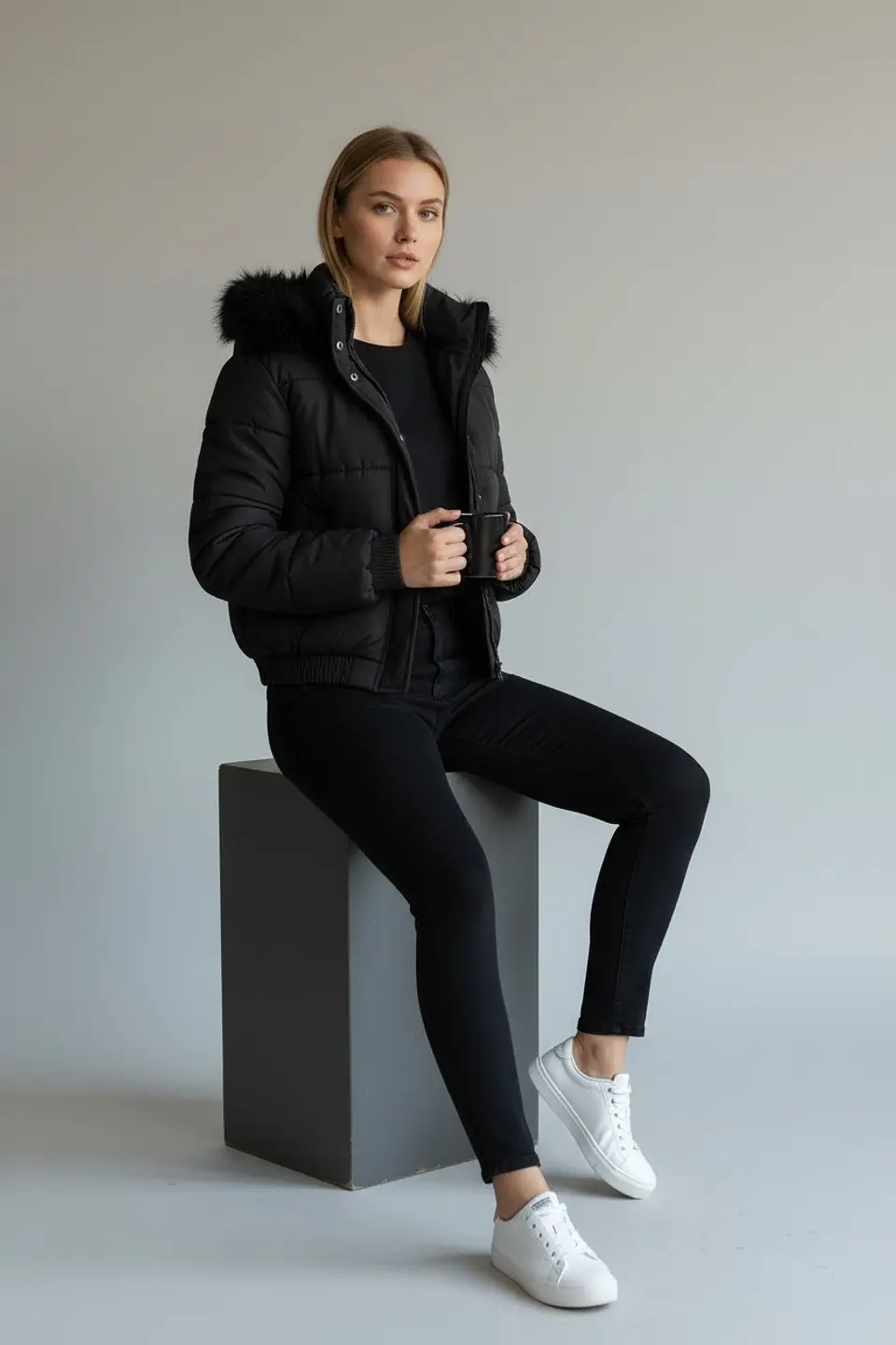 Chaqueta Puffa De Mujer Impermeable Con Piel 11