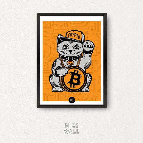 Cuadro Gato Bitcoin
