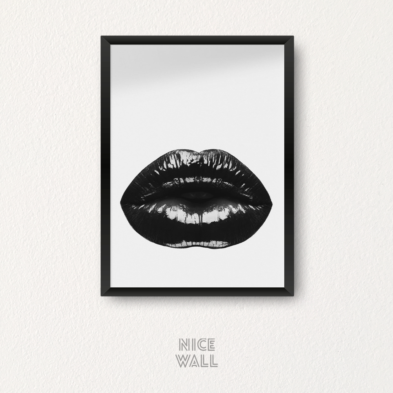 Cuadro Labios Blanco & Negro